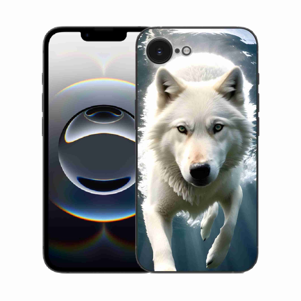 Gelový kryt mmCase na iPhone 16e - bílý vlk