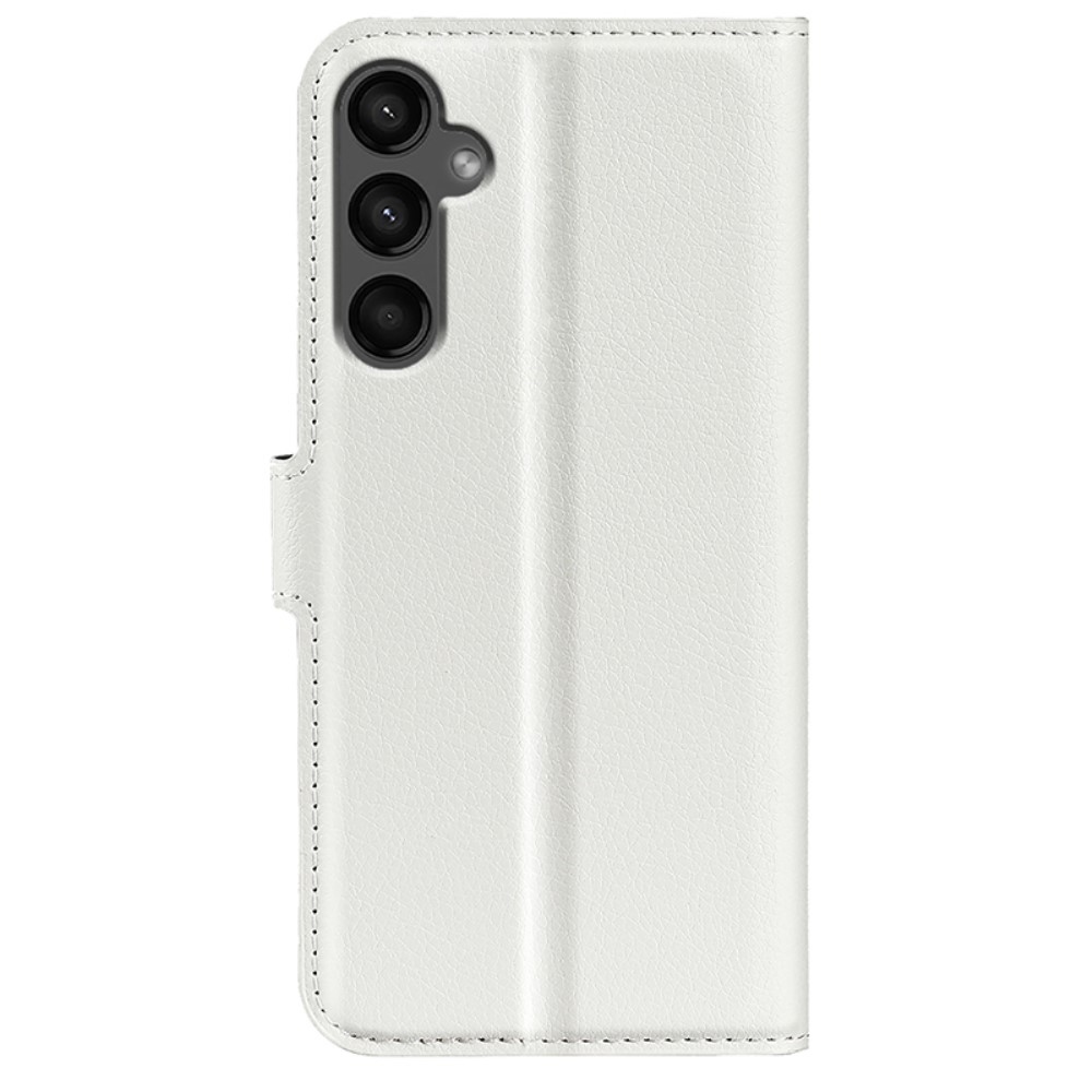 Litchi knížkové pouzdro na Samsung Galaxy A15 4G/5G - bílé
