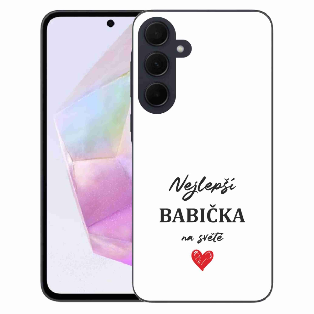 Gelový kryt mmCase na Samsung Galaxy A35 5G - nejlepší babička 1 bílé pozadí
