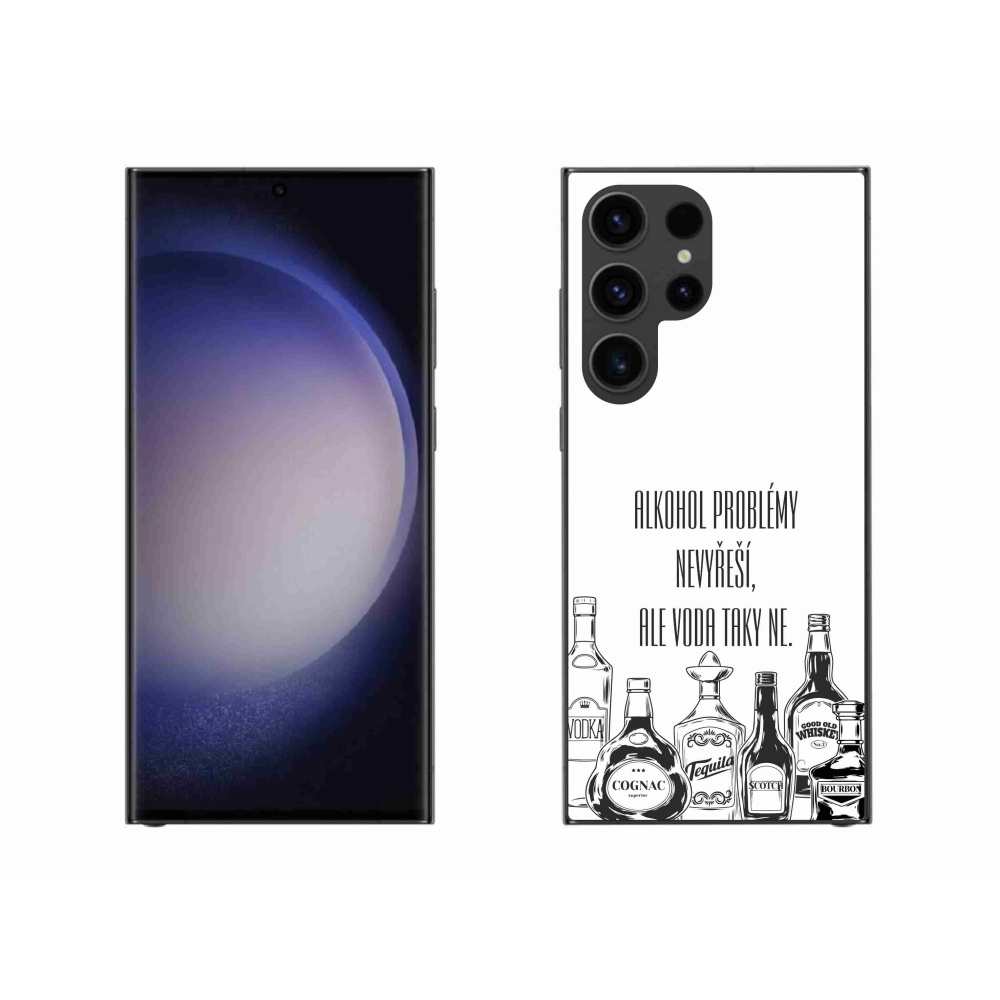 Gelový kryt mmCase na Samsung Galaxy S23 Ultra 5G - vtipný text bílé pozadí