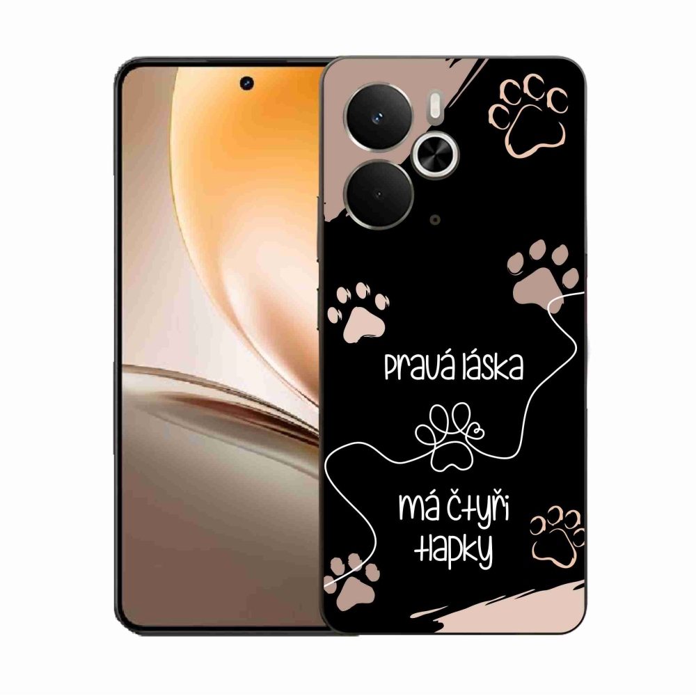 Gelový kryt mmCase na Realme 14 5G - psí motiv 1 černé pozadí