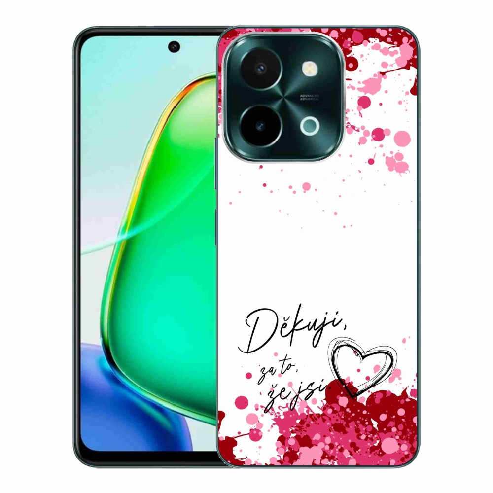 Gelový kryt mmCase na Vivo Y28 - zamilovaný text 2 bílé pozadí