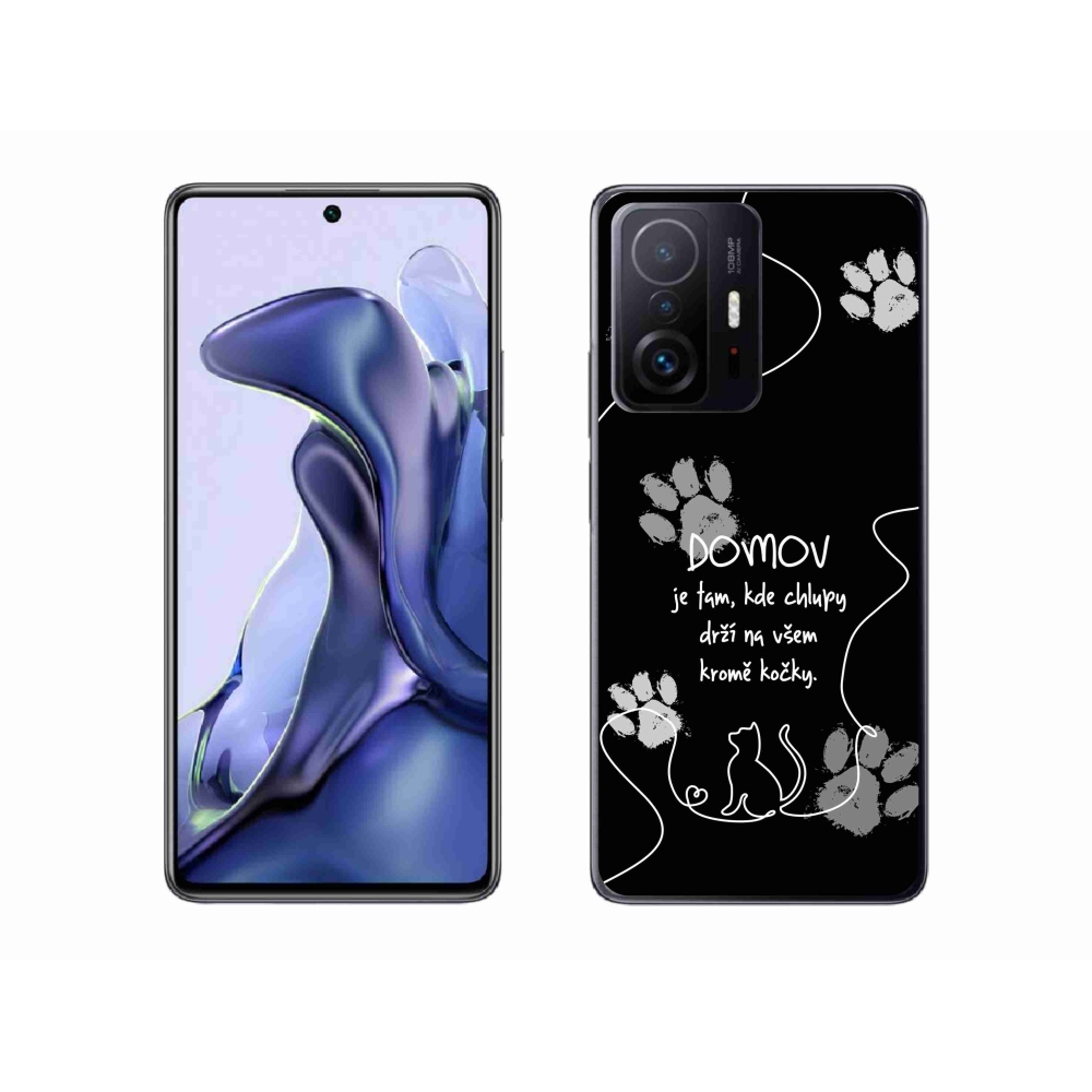 Gelový kryt mmCase na Xiaomi 11T - kočičí motiv černé pozadí