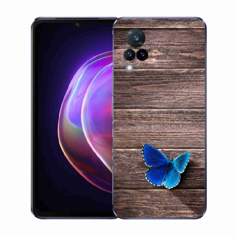 Gelový kryt mmCase na Vivo V21 4G/5G - modrý motýl 1