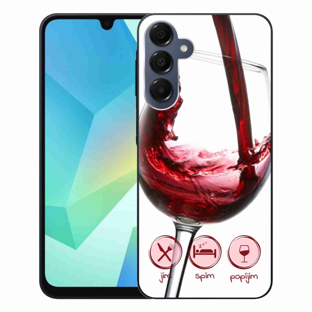 Gelový obal mmCase na Samsung Galaxy A16 4G/5G - sklenička vína červené