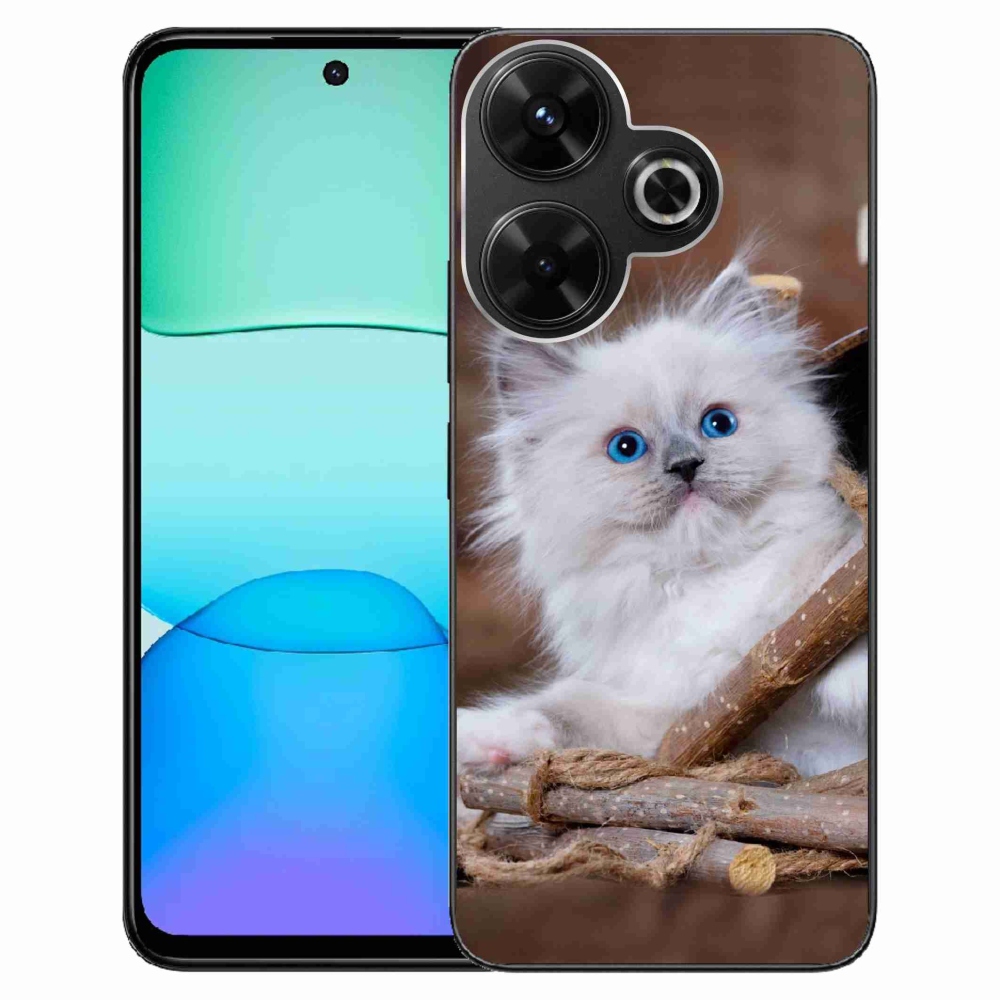 Gelový kryt mmCase na Xiaomi Redmi 13 4G/Poco M6 4G - bílé kotě