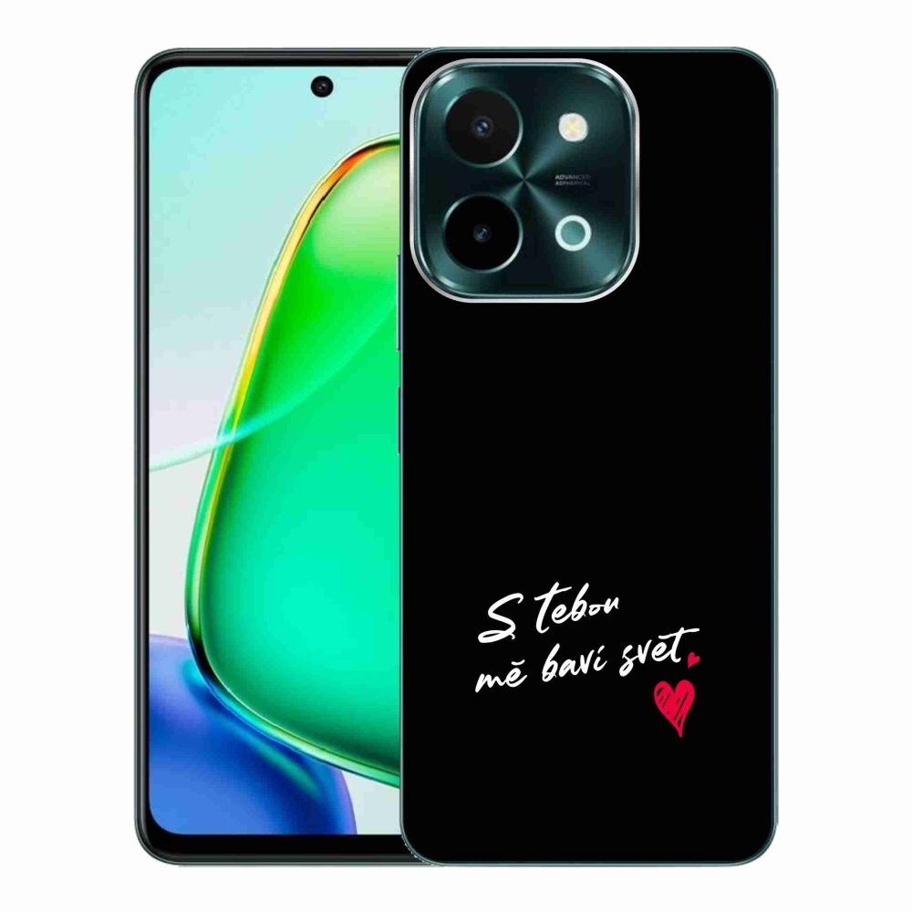 Gelový kryt mmCase na Vivo Y28 - zamilovaný text 1 černé pozadí