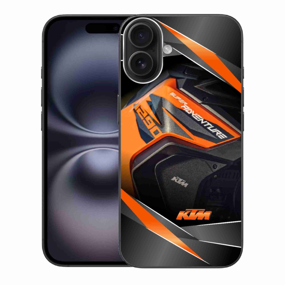 Gelový kryt mmCase na iPhone 16 Plus - motorka ktm