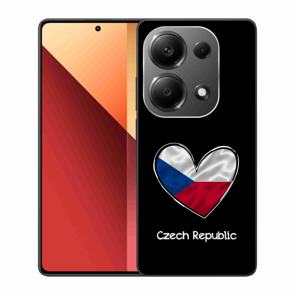 Gelový kryt mmCase na Xiaomi Redmi Note 13 Pro 4G/Poco M6 Pro  - vlajka srdce černé pozadí