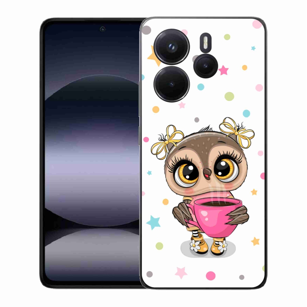 Gelový kryt mmCase na Xiaomi Redmi Note 14 - kreslená sovička