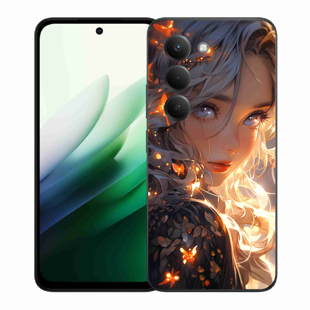 Gelový kryt mmCase na Xiaomi Redmi 15 5G (169mm) - dívka a motýli