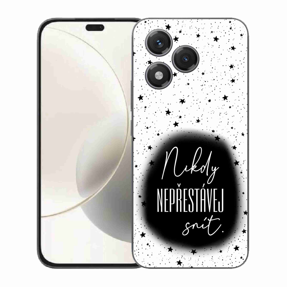 Gelový kryt mmCase na Honor 400 Lite - citát 1 černobílé pozadí