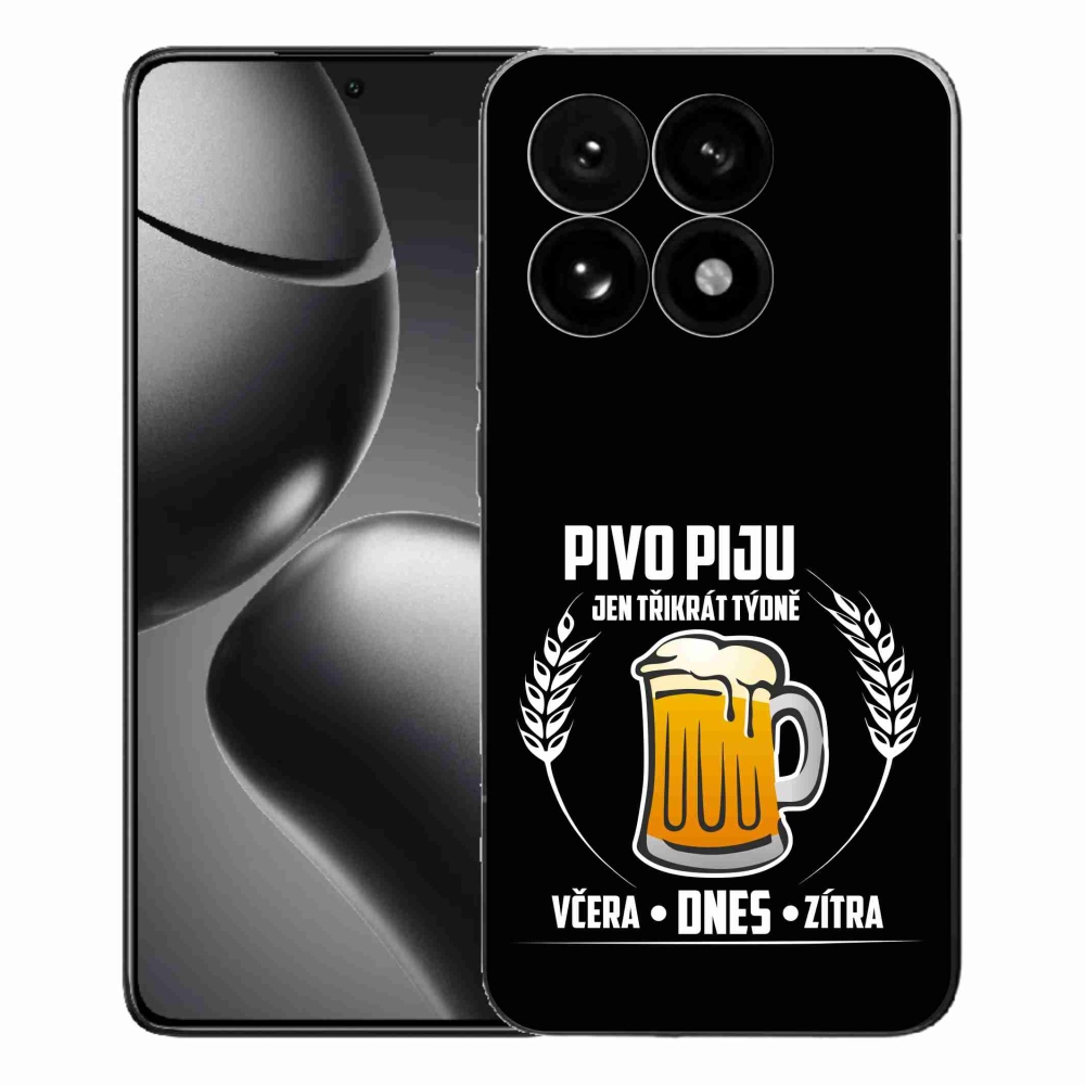 Gelový kryt mmCase na Xiaomi 15T - pivní motiv černé pozadí