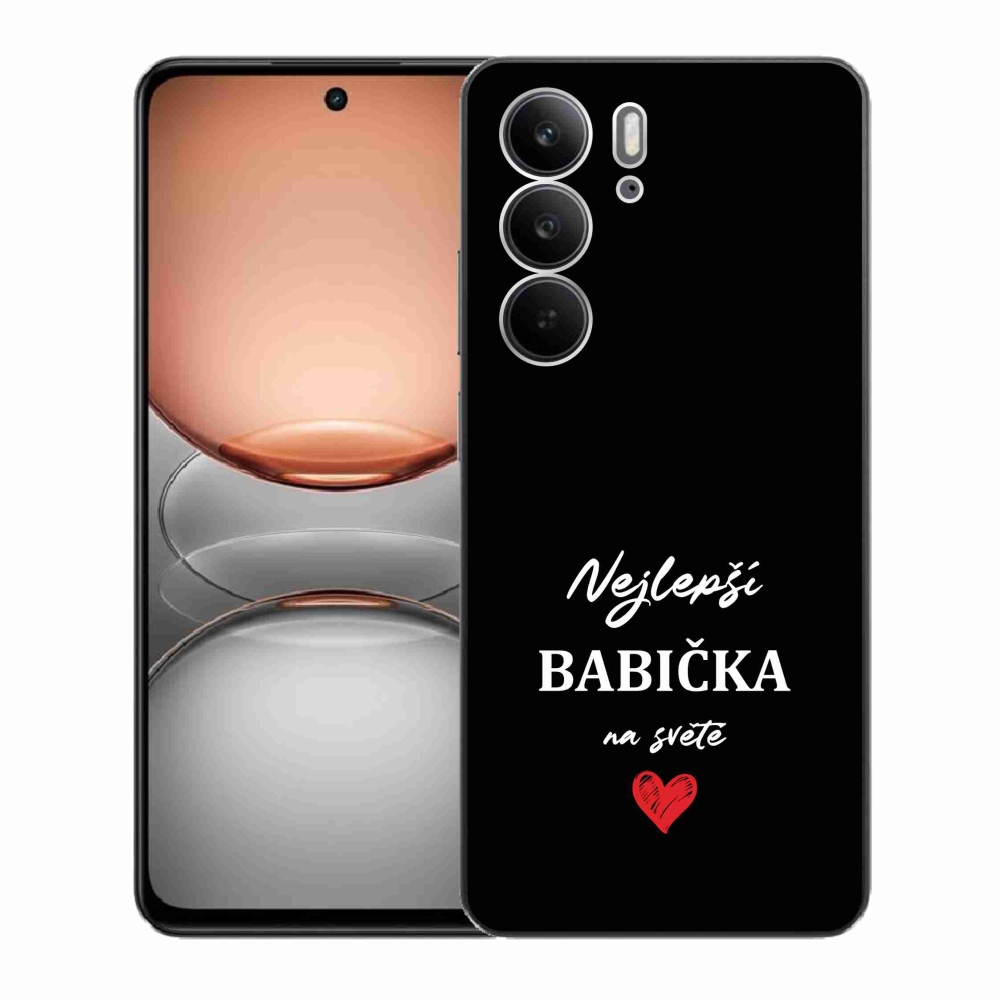 Gelový kryt mmCase na Realme C75 - nejlepší babička 1 černé pozadí