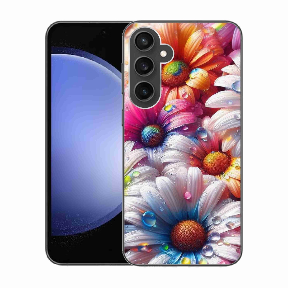 Gelový kryt mmCase na Samsung Galaxy S23 FE - barevné kopretiny