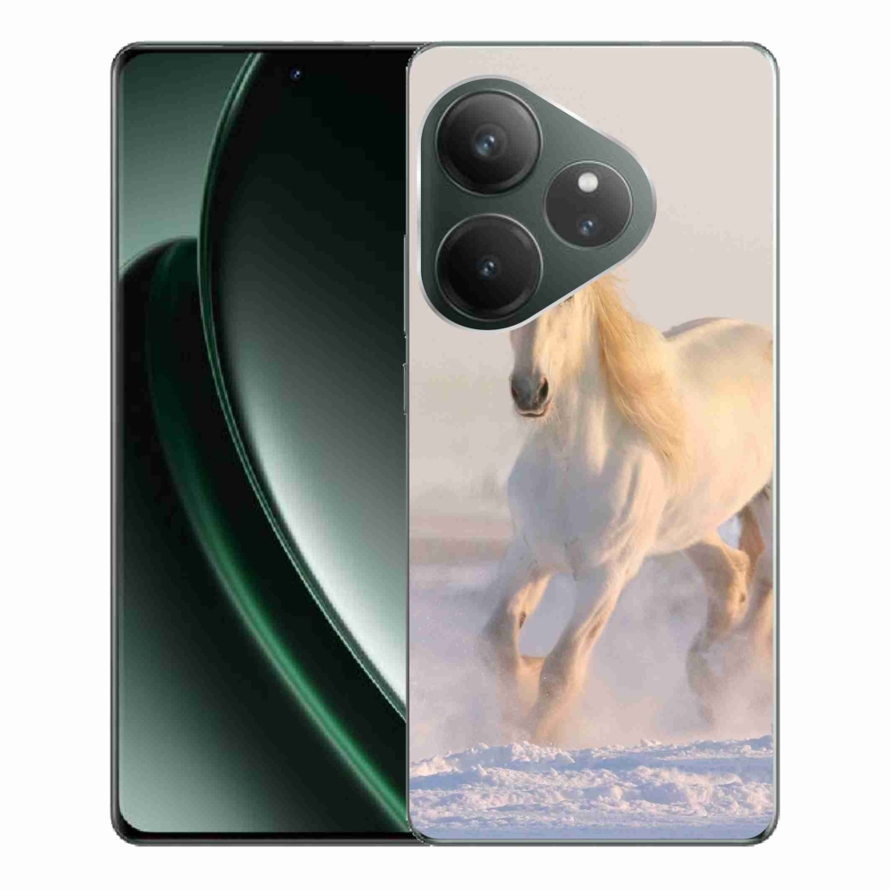Gelový obal mmCase na Realme GT 6 5G/GT 6T 5G - kůň ve sněhu
