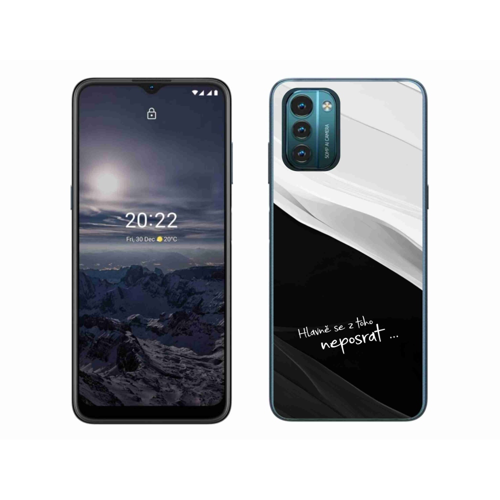 Gelový kryt mmCase na Nokia G11/G21 - vtipný text 13 černobílé pozadí