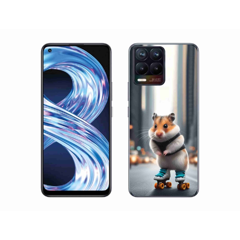 Gelový kryt mmCase na Realme 8 Pro - křeček na bruslích