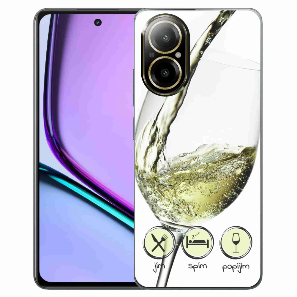 Gelový obal mmCase na Realme C67 - sklenička vína bílé