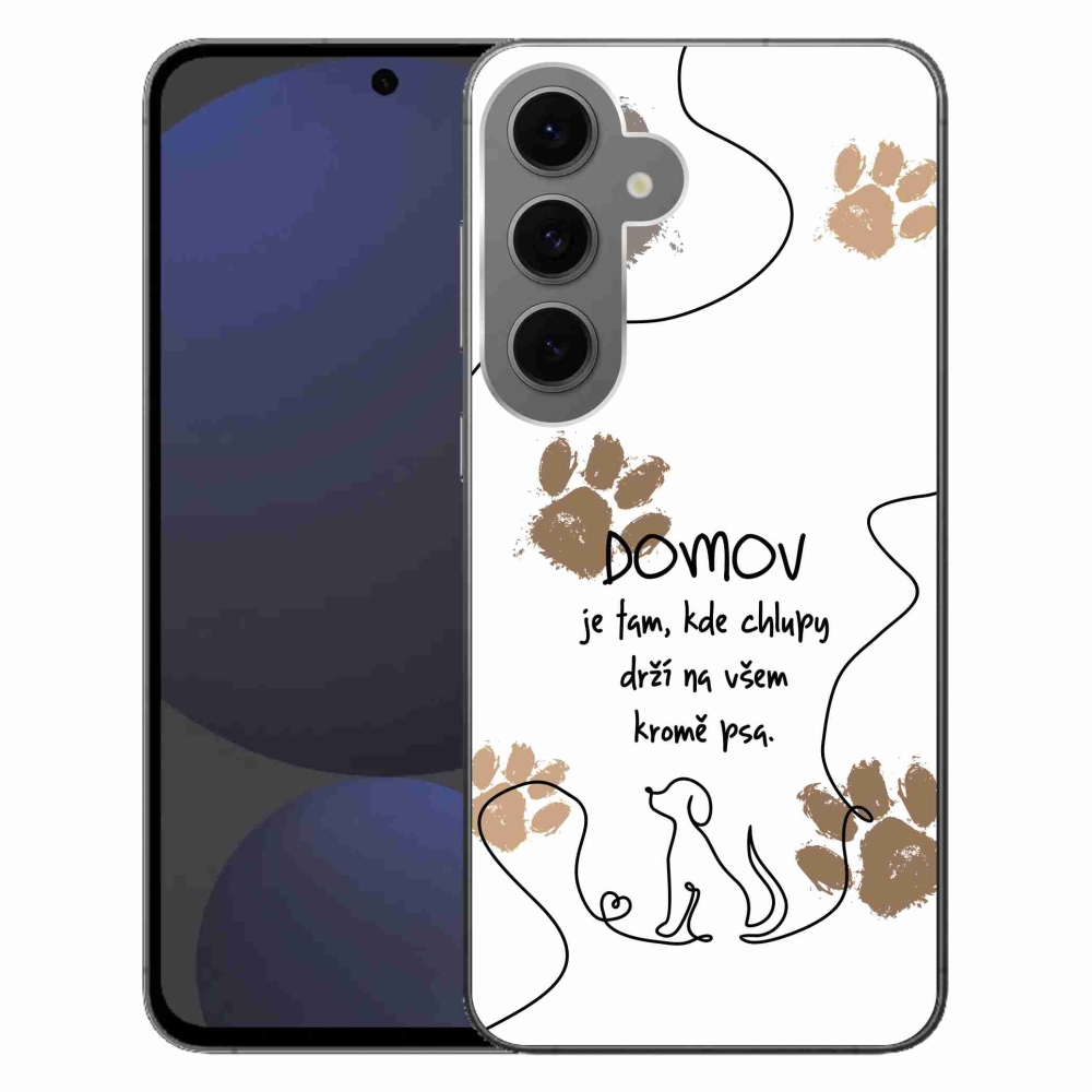 Gelový kryt mmCase na Samsung Galaxy S24 FE - psí motiv bílé pozadí