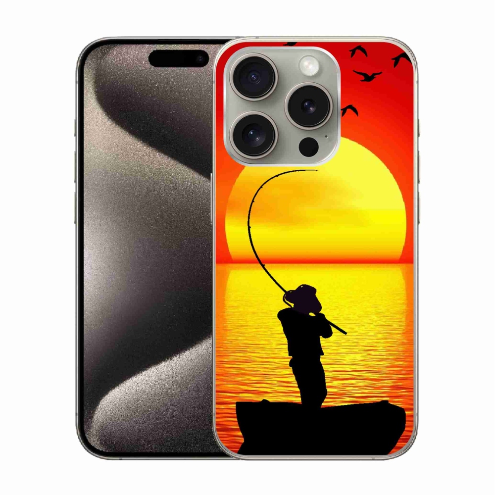 Gelový kryt mmCase na iPhone 15 Pro - rybaření