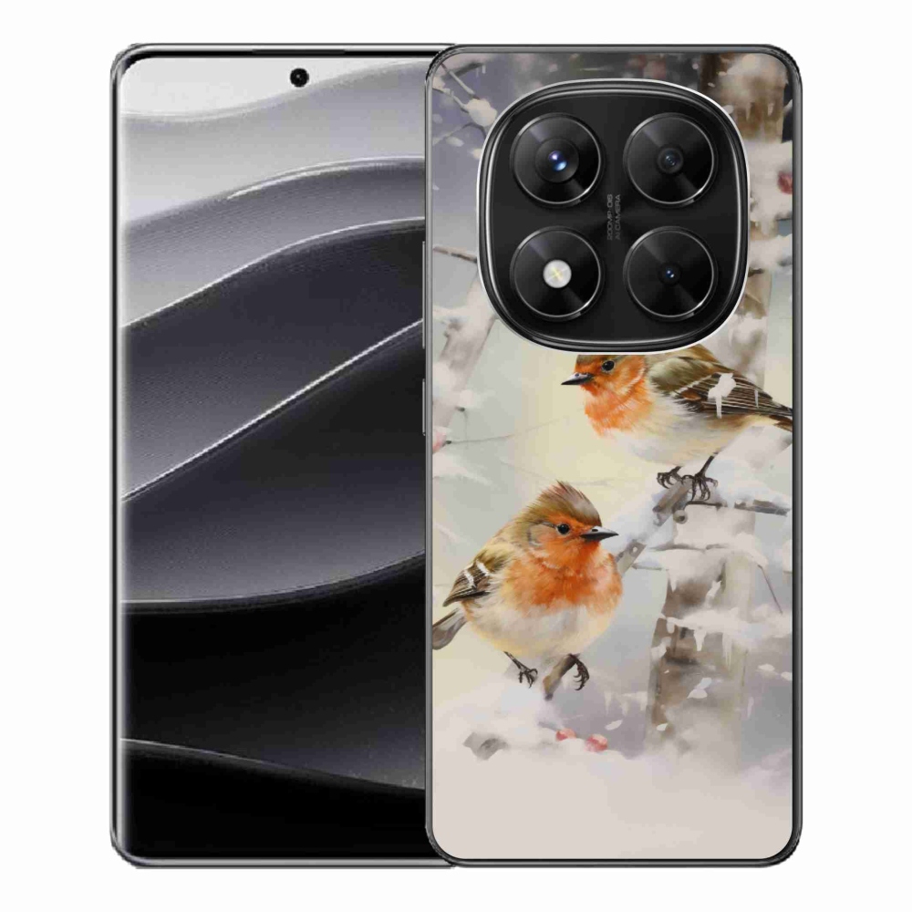 Gelový kryt mmCase na Xiaomi Redmi Note 14 Pro 5G/Poco X7 5G - ptáčci v zimě