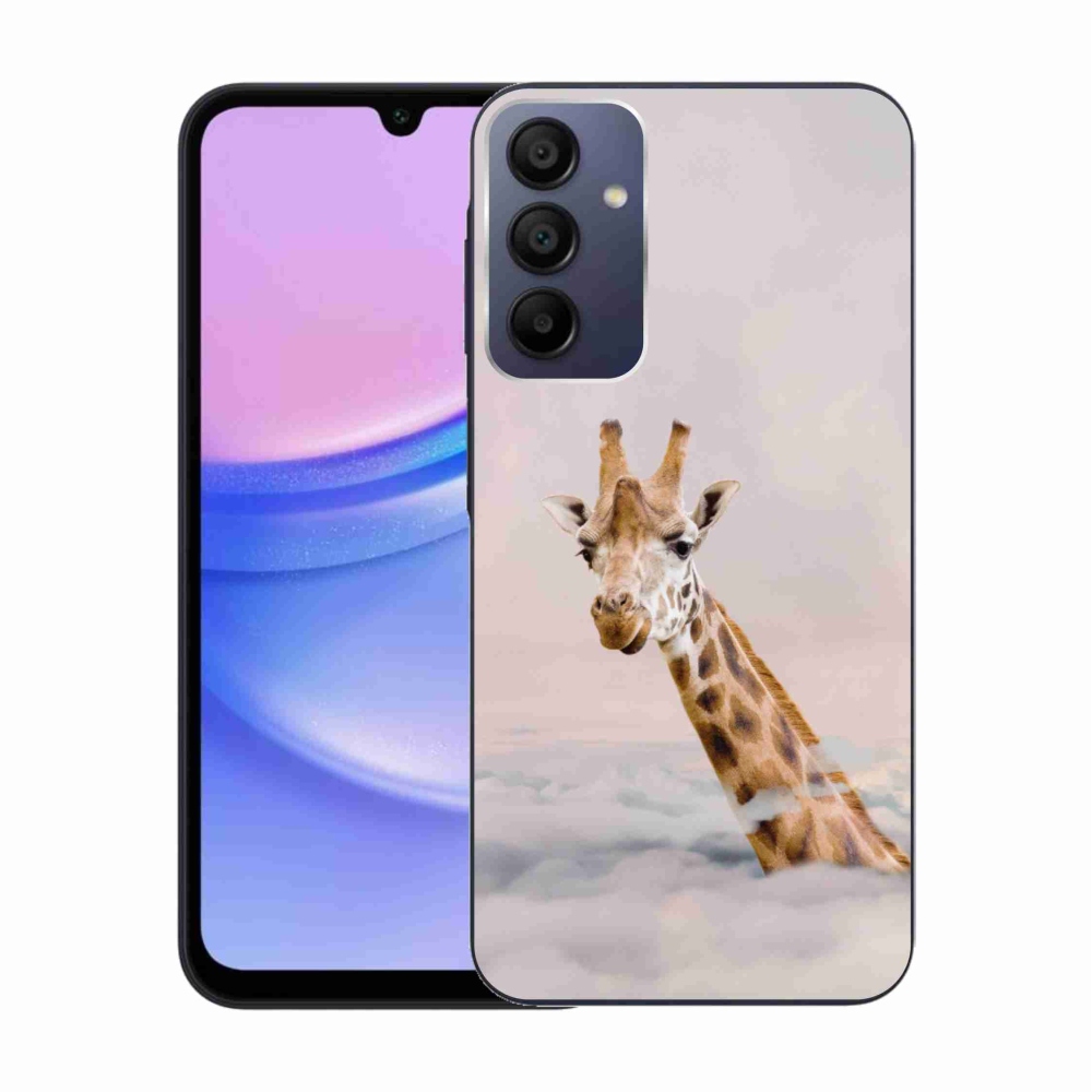 Gelový kryt mmCase na Samsung Galaxy A15 4G/5G - žirafa v oblacích