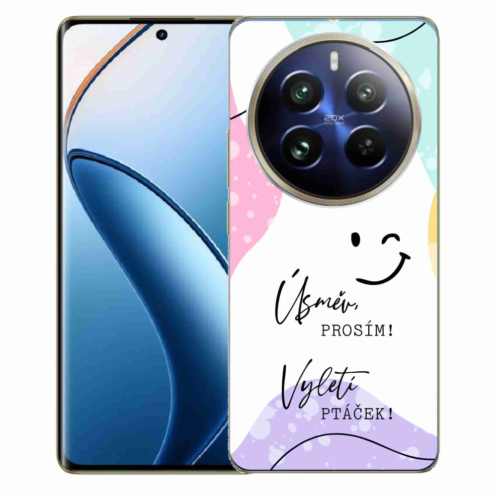 Gelový kryt mmCase na Realme 12 Pro 5G/12 Pro+ 5G - vtipný text 4 bílé pozadí