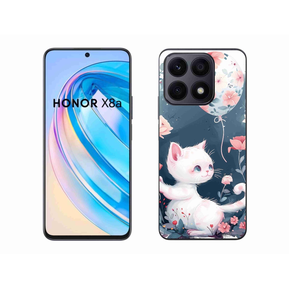 Gelový kryt mmCase na Honor X8a - kotě s balónkem