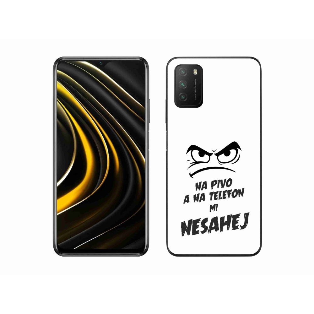 Gelový kryt mmCase na Xiaomi Poco M3 - pivní motiv 2 bílé pozadí