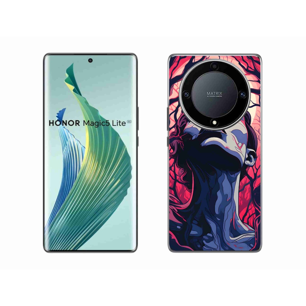 Gelový kryt mmCase na Honor Magic 5 Lite 5G - abstraktní obličej