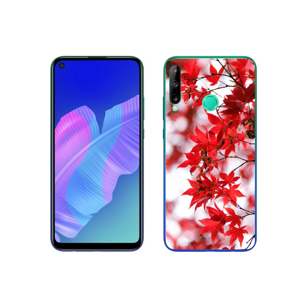Gelový kryt mmCase na Huawei P40 Lite E - červené listy