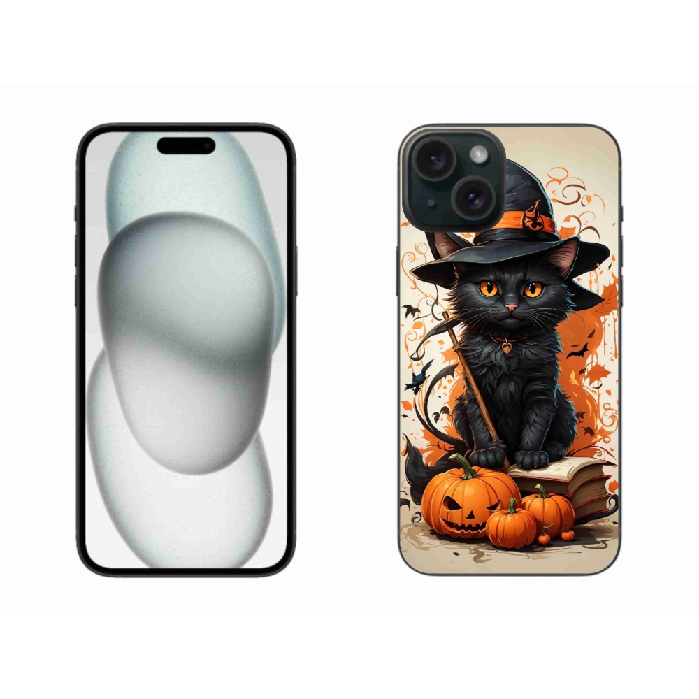 Gelový kryt mmCase na iPhone 15 Plus - kocour čaroděj