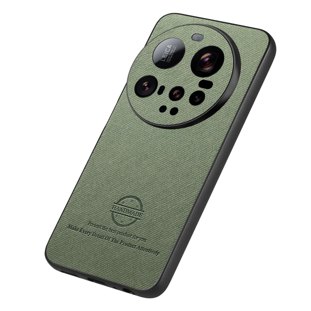 Crafted gelový obal s umělou kůží na Xiaomi 15 Ultra - zelený