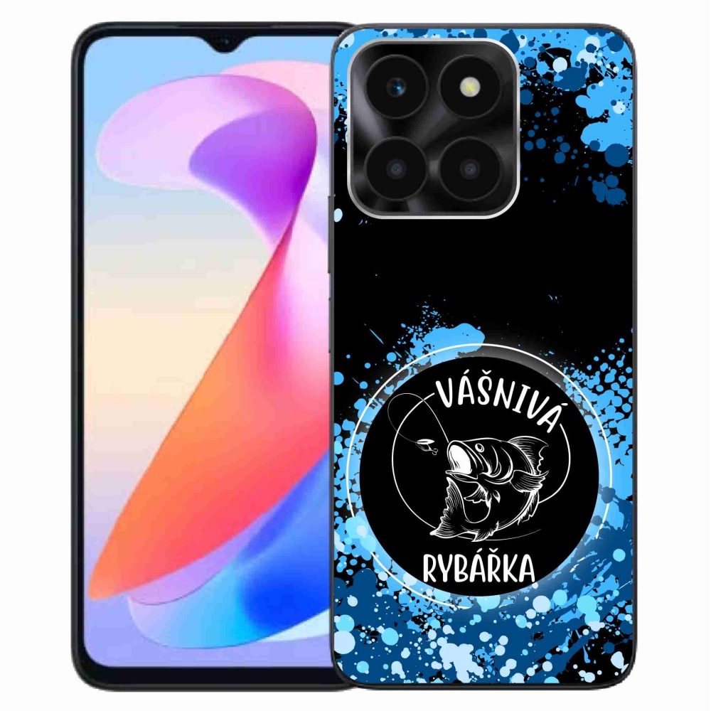 Gelový kryt mmCase na Honor X6a - vášnivá rybářka černé pozadí