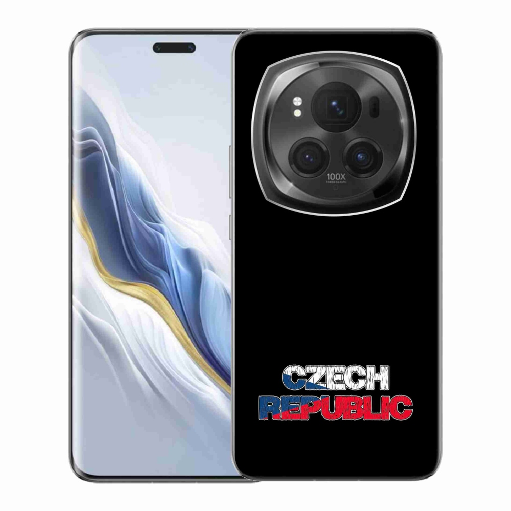 Gelový kryt mmCase na Honor Magic 6 Pro 5G - Czech Republic černé pozadí