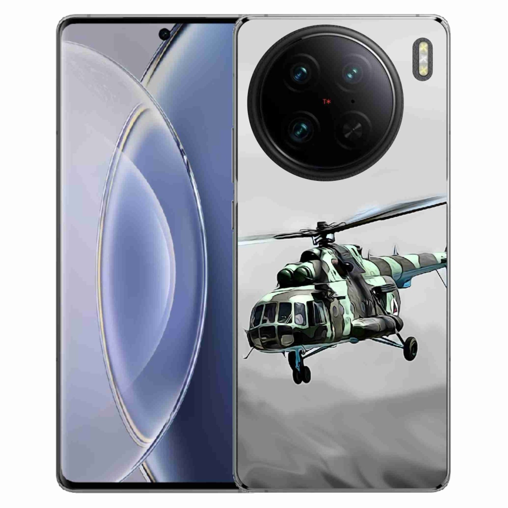 Gelový kryt mmCase na Vivo X90 Pro - vojenský vrtulník