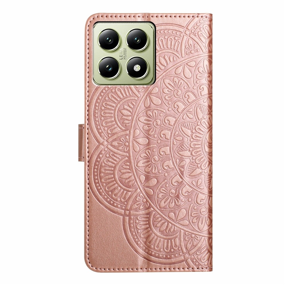 Mandala knížkové pouzdro na Xiaomi 15T Pro - růžovozlaté