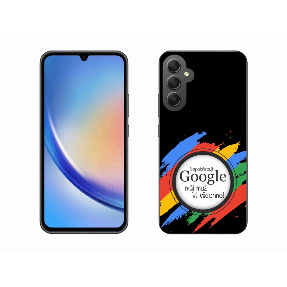 Gelový kryt mmCase na Samsung Galaxy A34 5G - muž ví všechno černé pozadí