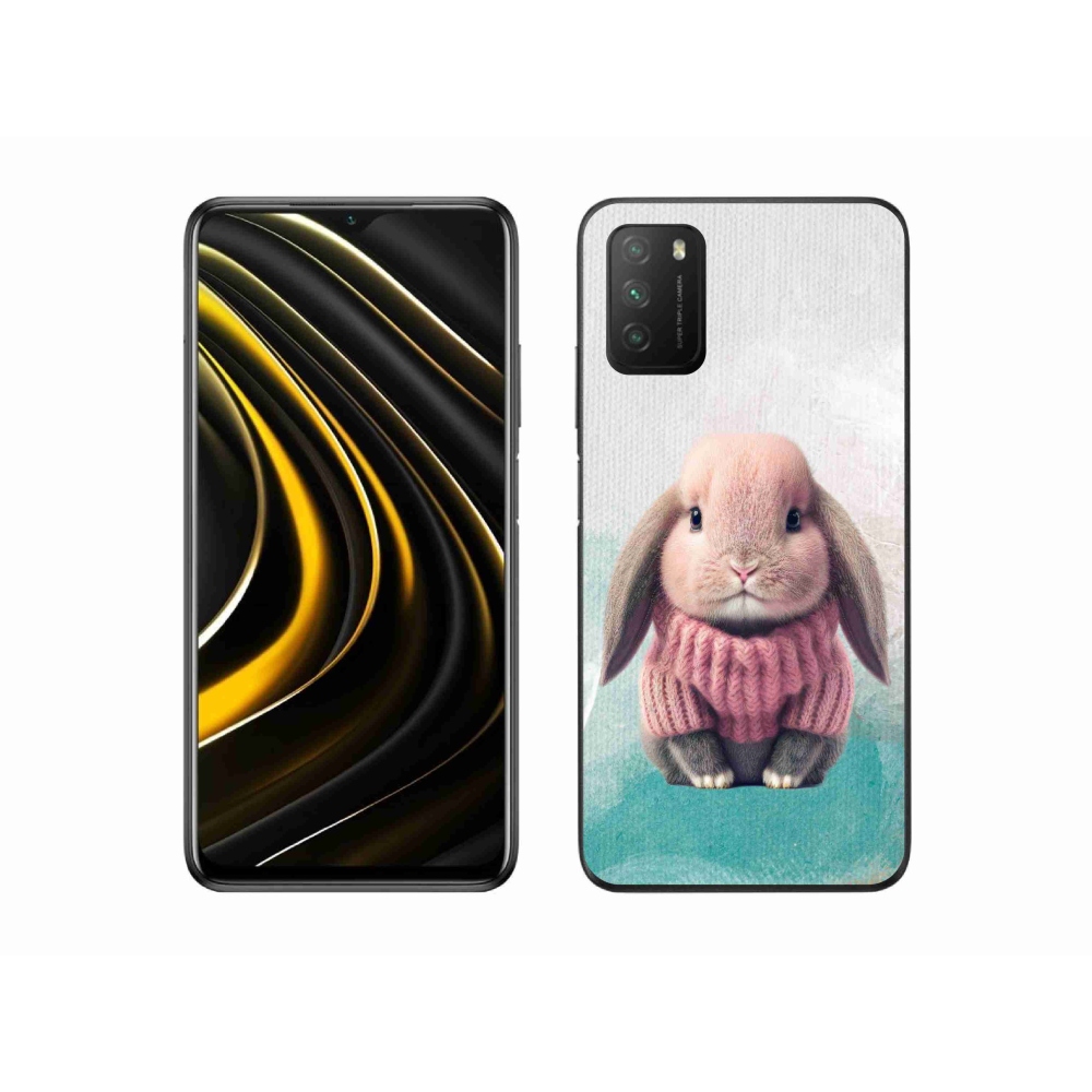 Gelový kryt mmCase na Xiaomi Poco M3 - králíček ve svetru