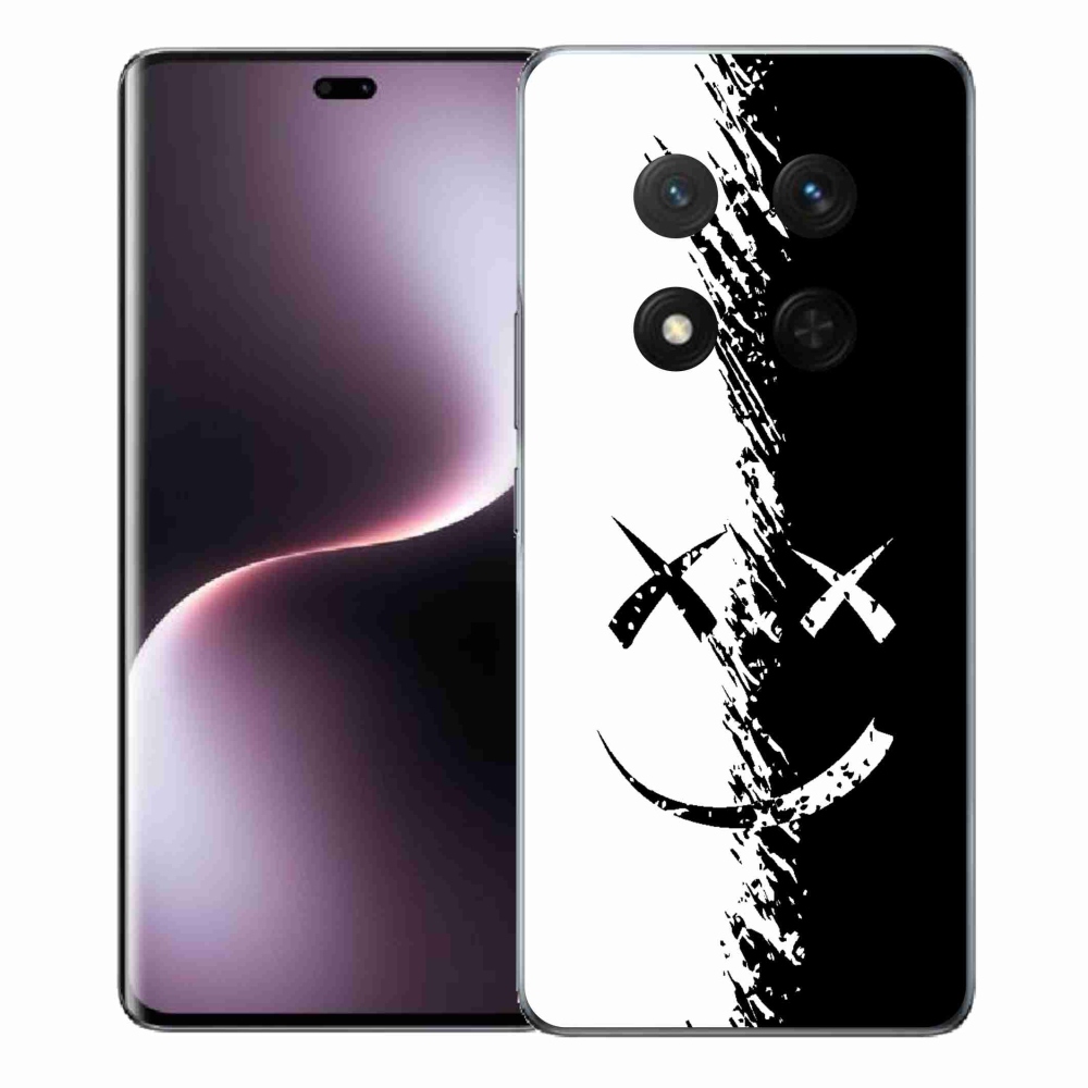 Gelový kryt mmCase na Honor Magic 7 Lite 5G - černobílý smajlík