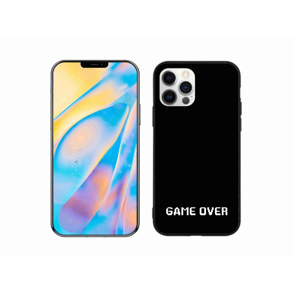 Gelový kryt mmCase na iPhone 12 Pro - game over černé pozadí