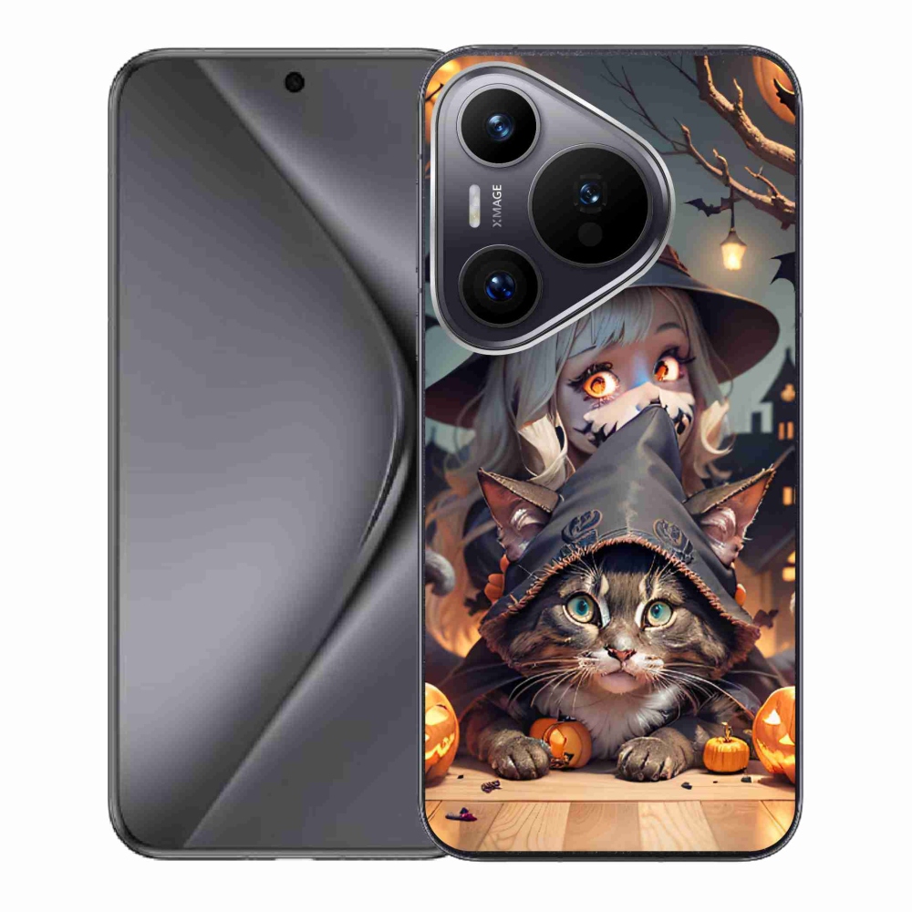 Gelový kryt mmCase na Huawei Pura 70 - čarodějnice s kočkou