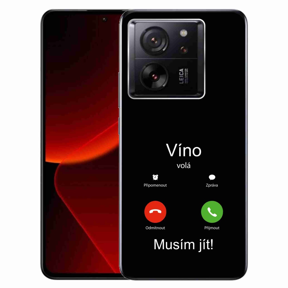 Gelový kryt mmCase na Xiaomi 13T/13T Pro - víno volá černé pozadí