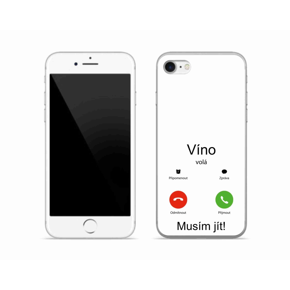 Gelový kryt mmCase na iPhone SE (2022) - víno volá bílé pozadí