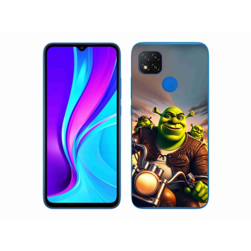 Gelový kryt mmCase na Xiaomi Redmi 9C - shrek na motorce