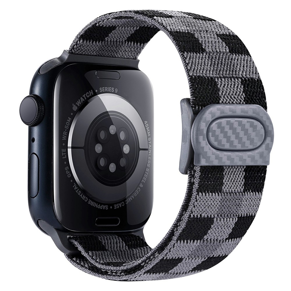 Gradient nylonový řemínek na Apple Watch Ultra/Ultra 2 49mm/SE/SE 2022/2023 44mm/9/8/7 45mm/6/5/4 44mm/3/2/1 42 mm - šedé kostičky