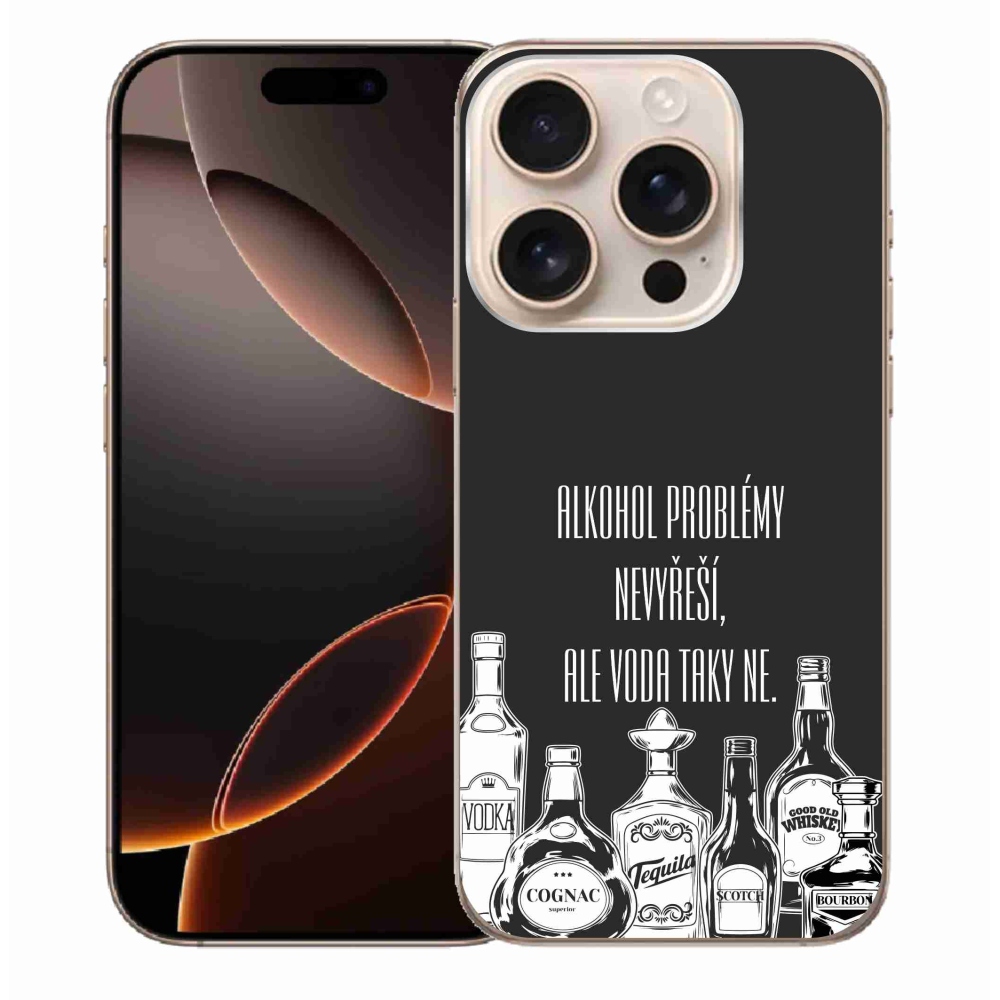 Gelový kryt mmCase na iPhone 16 Pro Max - vtipný text černé pozadí
