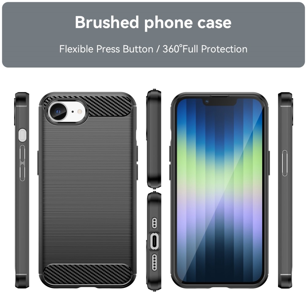 Carbon odolný gelový obal na iPhone 16e - černý