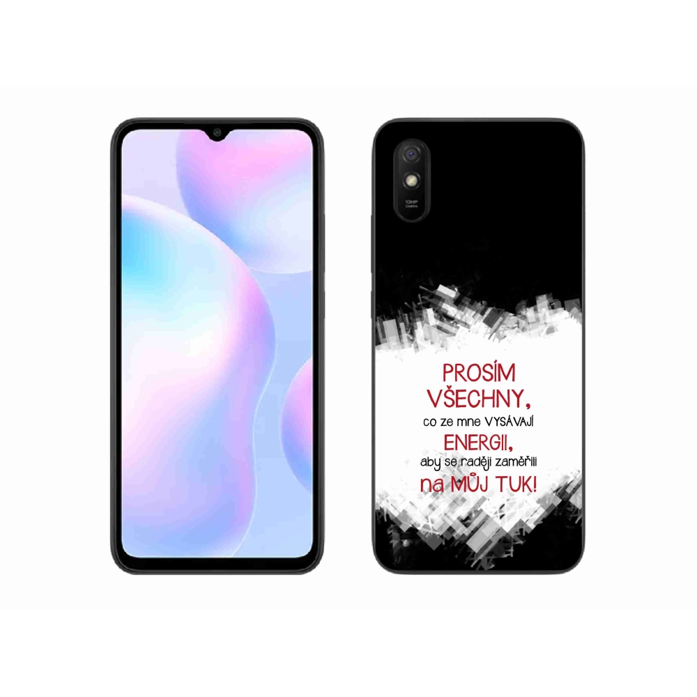 Gelový kryt mmCase na Xiaomi Redmi 9AT - vtipný text 1 červený